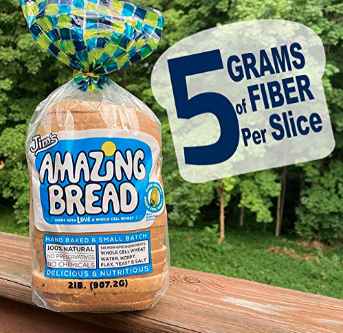 image of jims amazing bread offering 5 grams of fiber in each slice